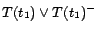 $T(t_1)\vee T(t_1)^-$