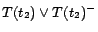 $T(t_2)\vee T(t_2)^-$