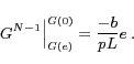 \begin{displaymath} \left. G^{N-1} \right\vert ^{G(0)}_{G(e)} = \frac{-b}{pL}e \ . \end{displaymath}