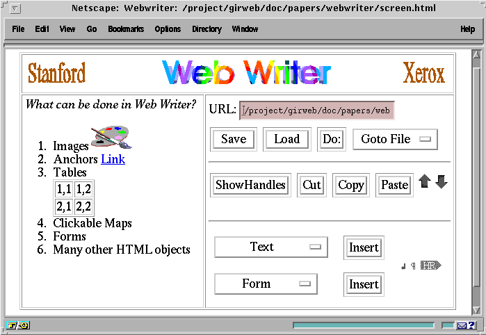 WebWriter Screen Snapshot