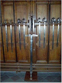 [ highlander's sward in the weapon chamber at edinburgh castle ]