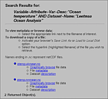 Hyperlinks associated with search results