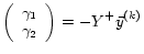 $\displaystyle \left( \begin{array}{c} \gamma_1 \ \gamma_2 \ \end{array} \right) = -Y^+\vec{y}^{(k)}$