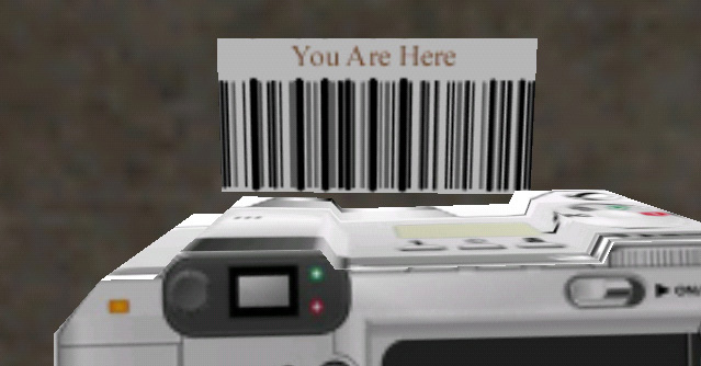 Reading a "You are here" barcode