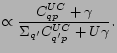 $\displaystyle \propto {{C_{qp}^{UC}+\gamma}\over{\Sigma_{q'}C_{q'p}^{UC}+U\gamma}}.$