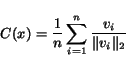 \begin{equation*} C(x) = \frac{1}{n}\sum_{i=1}^n\frac{v_i}{\Vert v_i\Vert _2} \end{equation*}
