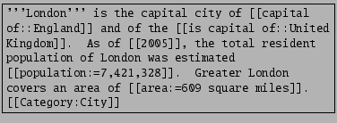 London is capital of [[capital of::England]]