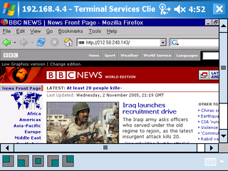 Figure 5: Browser Screenshot: RDP 640x480