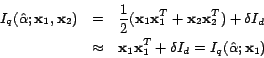 \begin{eqnarray*}
I_q(\hat{\alpha};\mathbf{x}_1, \mathbf{x}_2) & = &
\frac{1}{...
...1\mathbf{x}_1^T + \delta I_d =
I_q(\hat{\alpha}; \mathbf{x}_1)
\end{eqnarray*}