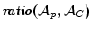 $\mathit{ratio}(\mathcal{A}_{p},\mathcal{A}_{C})$