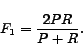 \begin{displaymath} F_1 = \frac{2PR}{P+R}. \end{displaymath}