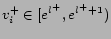 $ v^+_i \in [e^{l^+},e^{l^++1})$